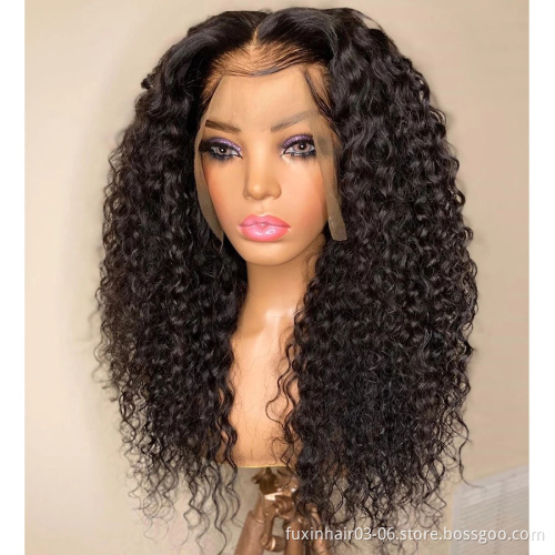 Wholesale Cheap Raw Indian Virgin Kinky Curly Human Hair Hd Full Lace Frontal Wig Natural Human Hair Transparent Lace Front Wig